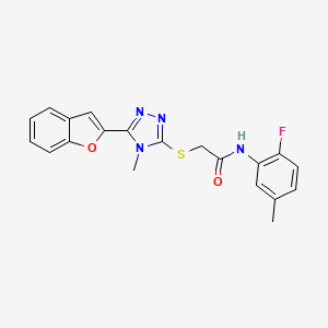 2-{[5-(1-benzofuran-2-yl)-4-methyl-4H-1,2,4-triazol-3-yl]sulfanyl}-N-(2-fluoro-5-methylphenyl)acetamide