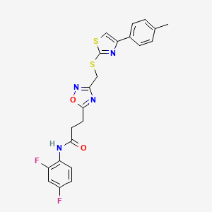 N-(2,4-difluorophenyl)-3-[3-({[4-(4-methylphenyl)-1,3-thiazol-2-yl]sulfanyl}methyl)-1,2,4-oxadiazol-5-yl]propanamide