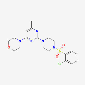 molecular formula C19H24ClN5O3S B11244354 4-{2-[4-(2-Chlorobenzenesulfonyl)piperazin-1-YL]-6-methylpyrimidin-4-YL}morpholine 