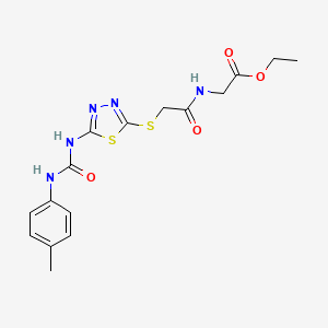 Ethyl 2-(2-((5-(3-(p-tolyl)ureido)-1,3,4-thiadiazol-2-yl)thio)acetamido)acetate