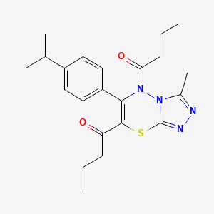 1-{7-Butanoyl-3-methyl-6-[4-(propan-2-YL)phenyl]-5H-[1,2,4]triazolo[3,4-B][1,3,4]thiadiazin-5-YL}butan-1-one