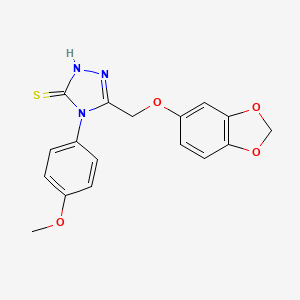 molecular formula C17H15N3O4S B11244428 5-[(1,3-benzodioxol-5-yloxy)methyl]-4-(4-methoxyphenyl)-2,4-dihydro-3H-1,2,4-triazole-3-thione 