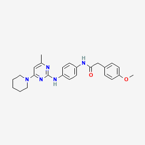 2-(4-Methoxyphenyl)-N-(4-{[4-methyl-6-(piperidin-1-YL)pyrimidin-2-YL]amino}phenyl)acetamide