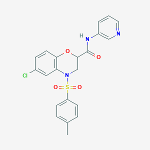 6-chloro-4-[(4-methylphenyl)sulfonyl]-N-(pyridin-3-yl)-3,4-dihydro-2H-1,4-benzoxazine-2-carboxamide