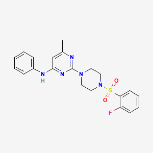 2-[4-(2-Fluorobenzenesulfonyl)piperazin-1-YL]-6-methyl-N-phenylpyrimidin-4-amine