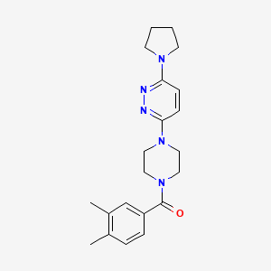 molecular formula C21H27N5O B11244485 3-[4-(3,4-Dimethylbenzoyl)piperazin-1-YL]-6-(pyrrolidin-1-YL)pyridazine 