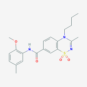 4-butyl-N-(2-methoxy-5-methylphenyl)-3-methyl-4H-1,2,4-benzothiadiazine-7-carboxamide 1,1-dioxide