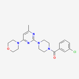 molecular formula C20H24ClN5O2 B11244489 (3-Chlorophenyl)(4-(4-methyl-6-morpholinopyrimidin-2-yl)piperazin-1-yl)methanone 