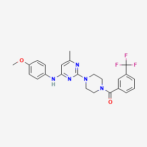 molecular formula C24H24F3N5O2 B11244495 (4-(4-((4-Methoxyphenyl)amino)-6-methylpyrimidin-2-yl)piperazin-1-yl)(3-(trifluoromethyl)phenyl)methanone 