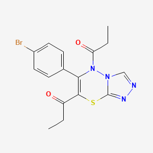 1-[6-(4-Bromophenyl)-5-propanoyl-5H-[1,2,4]triazolo[3,4-B][1,3,4]thiadiazin-7-YL]propan-1-one