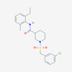 1-[(3-chlorobenzyl)sulfonyl]-N-(2-ethyl-6-methylphenyl)piperidine-3-carboxamide