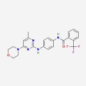 molecular formula C23H22F3N5O2 B11244598 N-(4-((4-methyl-6-morpholinopyrimidin-2-yl)amino)phenyl)-2-(trifluoromethyl)benzamide 