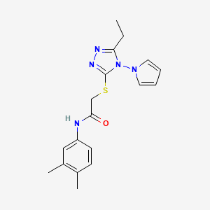 N-(3,4-dimethylphenyl)-2-{[5-ethyl-4-(1H-pyrrol-1-yl)-4H-1,2,4-triazol-3-yl]sulfanyl}acetamide