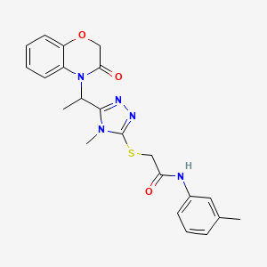 2-({4-methyl-5-[1-(3-oxo-2,3-dihydro-4H-1,4-benzoxazin-4-yl)ethyl]-4H-1,2,4-triazol-3-yl}sulfanyl)-N-(3-methylphenyl)acetamide