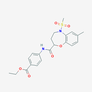 Ethyl 4-({[7-methyl-5-(methylsulfonyl)-2,3,4,5-tetrahydro-1,5-benzoxazepin-2-yl]carbonyl}amino)benzoate