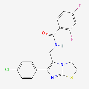 molecular formula C19H14ClF2N3OS B11244663 N-{[6-(4-chlorophenyl)-2H,3H-imidazo[2,1-b][1,3]thiazol-5-yl]methyl}-2,4-difluorobenzamide 