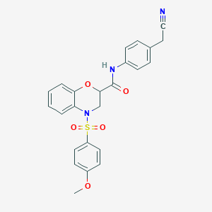 N-[4-(cyanomethyl)phenyl]-4-[(4-methoxyphenyl)sulfonyl]-3,4-dihydro-2H-1,4-benzoxazine-2-carboxamide