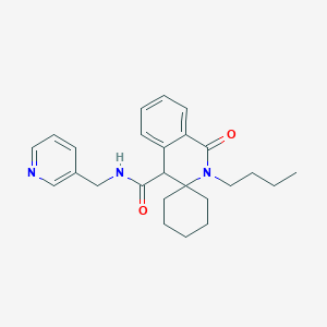 molecular formula C25H31N3O2 B11244693 2'-butyl-1'-oxo-N-(pyridin-3-ylmethyl)-1',4'-dihydro-2'H-spiro[cyclohexane-1,3'-isoquinoline]-4'-carboxamide 