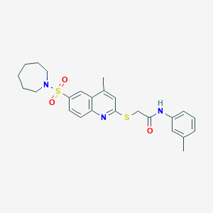 2-{[6-(Azepane-1-sulfonyl)-4-methylquinolin-2-YL]sulfanyl}-N-(3-methylphenyl)acetamide