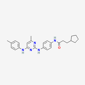 3-cyclopentyl-N-(4-((4-methyl-6-(p-tolylamino)pyrimidin-2-yl)amino)phenyl)propanamide