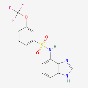 molecular formula C14H10F3N3O3S B11244762 Benzenesulfonamide, N-(3H-benzoimidazol-4-yl)-3-trifluoromethoxy- 