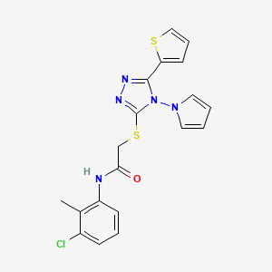 N-(3-chloro-2-methylphenyl)-2-{[4-(1H-pyrrol-1-yl)-5-(thiophen-2-yl)-4H-1,2,4-triazol-3-yl]sulfanyl}acetamide