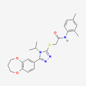 2-{[5-(3,4-dihydro-2H-1,5-benzodioxepin-7-yl)-4-(propan-2-yl)-4H-1,2,4-triazol-3-yl]sulfanyl}-N-(2,4-dimethylphenyl)acetamide