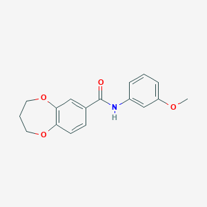 molecular formula C17H17NO4 B11244806 N-(3-methoxyphenyl)-3,4-dihydro-2H-1,5-benzodioxepine-7-carboxamide 