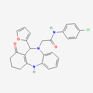 N-(4-chlorophenyl)-2-[11-(furan-2-yl)-1-oxo-1,2,3,4,5,11-hexahydro-10H-dibenzo[b,e][1,4]diazepin-10-yl]acetamide