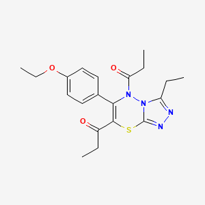 1,1'-[6-(4-ethoxyphenyl)-3-ethyl-5H-[1,2,4]triazolo[3,4-b][1,3,4]thiadiazine-5,7-diyl]dipropan-1-one