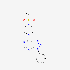 molecular formula C17H21N7O2S B11244819 3-phenyl-7-(4-(propylsulfonyl)piperazin-1-yl)-3H-[1,2,3]triazolo[4,5-d]pyrimidine 