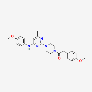 2-(4-Methoxyphenyl)-1-(4-(4-((4-methoxyphenyl)amino)-6-methylpyrimidin-2-yl)piperazin-1-yl)ethanone