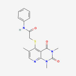 molecular formula C18H18N4O3S B11244843 N-phenyl-2-((1,3,6-trimethyl-2,4-dioxo-1,2,3,4-tetrahydropyrido[2,3-d]pyrimidin-5-yl)thio)acetamide 