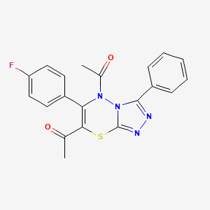 1,1'-[6-(4-fluorophenyl)-3-phenyl-5H-[1,2,4]triazolo[3,4-b][1,3,4]thiadiazine-5,7-diyl]diethanone