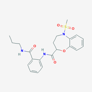 5-(methylsulfonyl)-N-[2-(propylcarbamoyl)phenyl]-2,3,4,5-tetrahydro-1,5-benzoxazepine-2-carboxamide