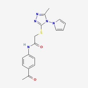 N-(4-acetylphenyl)-2-{[5-methyl-4-(1H-pyrrol-1-yl)-4H-1,2,4-triazol-3-yl]sulfanyl}acetamide