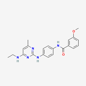 molecular formula C21H23N5O2 B11244921 N-(4-{[4-(ethylamino)-6-methylpyrimidin-2-yl]amino}phenyl)-3-methoxybenzamide 