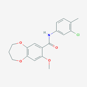 N-(3-chloro-4-methylphenyl)-8-methoxy-3,4-dihydro-2H-1,5-benzodioxepine-7-carboxamide