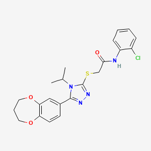 N-(2-chlorophenyl)-2-{[5-(3,4-dihydro-2H-1,5-benzodioxepin-7-yl)-4-(propan-2-yl)-4H-1,2,4-triazol-3-yl]sulfanyl}acetamide