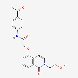 molecular formula C22H22N2O5 B11244965 N-(4-acetylphenyl)-2-((2-(2-methoxyethyl)-1-oxo-1,2-dihydroisoquinolin-5-yl)oxy)acetamide 