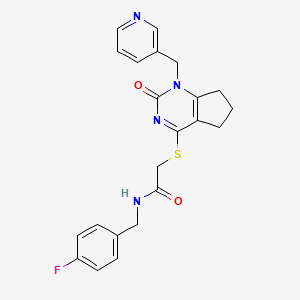 N-(4-fluorobenzyl)-2-((2-oxo-1-(pyridin-3-ylmethyl)-2,5,6,7-tetrahydro-1H-cyclopenta[d]pyrimidin-4-yl)thio)acetamide