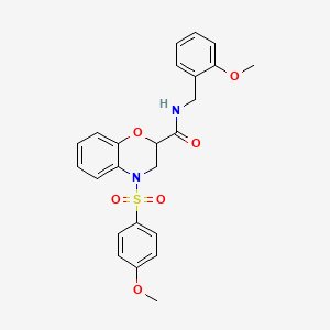 N-(2-methoxybenzyl)-4-[(4-methoxyphenyl)sulfonyl]-3,4-dihydro-2H-1,4-benzoxazine-2-carboxamide