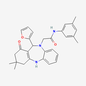 N-(3,5-dimethylphenyl)-2-[11-(furan-2-yl)-3,3-dimethyl-1-oxo-1,2,3,4,5,11-hexahydro-10H-dibenzo[b,e][1,4]diazepin-10-yl]acetamide