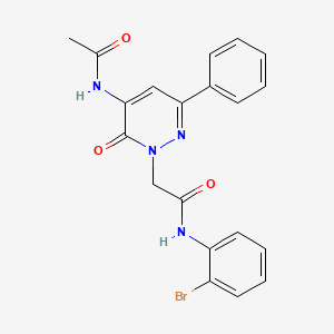 molecular formula C20H17BrN4O3 B11245018 2-[5-(acetylamino)-6-oxo-3-phenylpyridazin-1(6H)-yl]-N-(2-bromophenyl)acetamide 