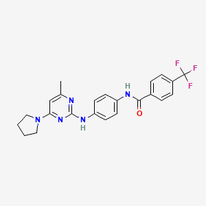 N-(4-{[4-Methyl-6-(pyrrolidin-1-YL)pyrimidin-2-YL]amino}phenyl)-4-(trifluoromethyl)benzamide