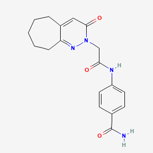 4-{[(3-oxo-3,5,6,7,8,9-hexahydro-2H-cyclohepta[c]pyridazin-2-yl)acetyl]amino}benzamide