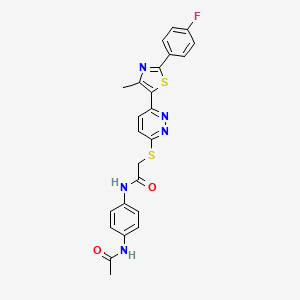 N-(4-acetamidophenyl)-2-((6-(2-(4-fluorophenyl)-4-methylthiazol-5-yl)pyridazin-3-yl)thio)acetamide