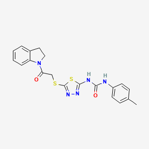 1-(5-((2-(Indolin-1-yl)-2-oxoethyl)thio)-1,3,4-thiadiazol-2-yl)-3-(p-tolyl)urea