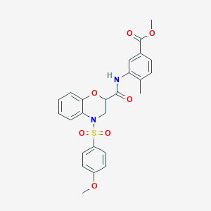 methyl 3-[({4-[(4-methoxyphenyl)sulfonyl]-3,4-dihydro-2H-1,4-benzoxazin-2-yl}carbonyl)amino]-4-methylbenzoate