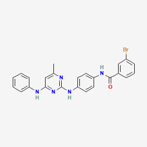 molecular formula C24H20BrN5O B11245138 3-Bromo-N-(4-{[4-methyl-6-(phenylamino)pyrimidin-2-YL]amino}phenyl)benzamide 